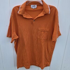 Hermes Men's Short Sleeve H Embroidered Polo Shirt 100% Cotton Size XL Italy